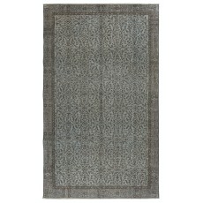 Modern Anti-Bacterial Area Rug with Floral Design and Blue Background, Handmade in Turkey