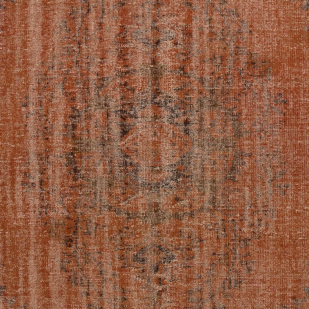 Contemporary Handmade Shabby Chic Turkish Wool Area Rug in Orange Color