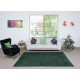 Contemporary Hand-knotted Area Rug. Dark Green Color Turkish Floor Covering