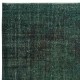 Contemporary Hand-knotted Area Rug. Dark Green Color Turkish Floor Covering