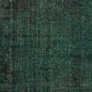Contemporary Hand-knotted Area Rug. Dark Green Color Turkish Floor Covering