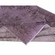 Vintage Handmade Turkish Area Rug redyed in Purple Color for modern interiors