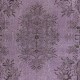 Vintage Handmade Turkish Area Rug redyed in Purple Color for modern interiors