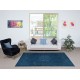 Hand Knotted Navy Blue Color Area Rug, Modern Handmade Turkish Floor Covering
