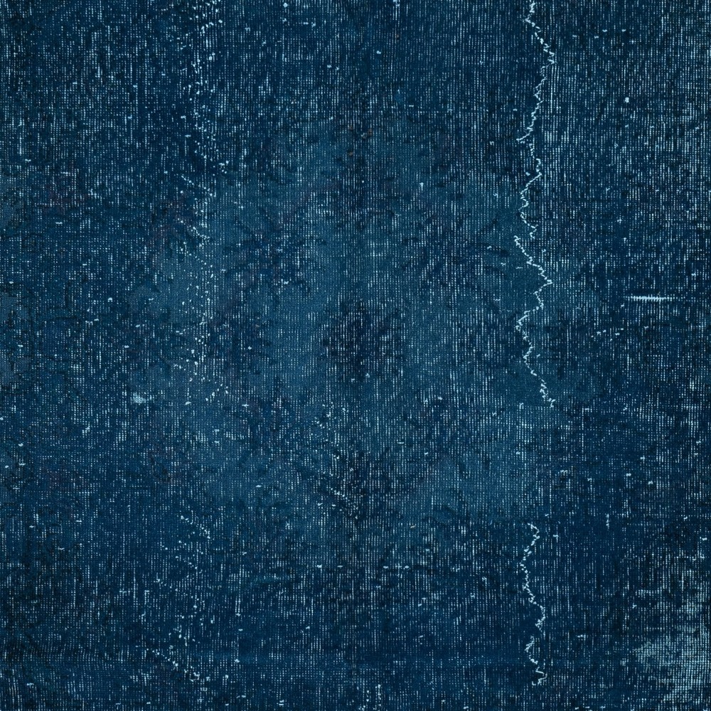 Hand Knotted Navy Blue Color Area Rug, Modern Handmade Turkish Floor Covering