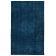 Hand Knotted Navy Blue Color Area Rug, Modern Handmade Turkish Floor Covering