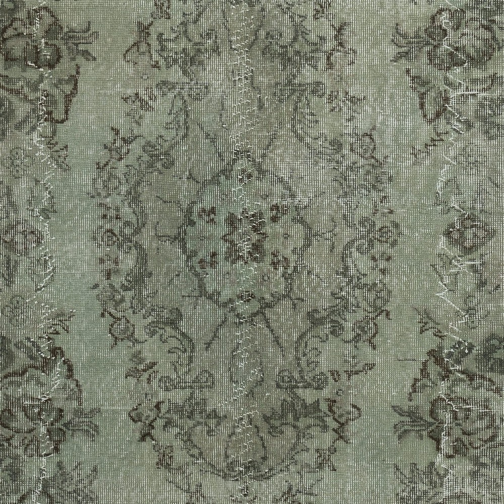 Contemporary Handmade Turkish Wool Area Rug in Green Color
