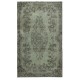 Contemporary Handmade Turkish Wool Area Rug in Green Color