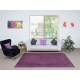 Purple Color Handmade Wool Area Rug from Turkey, Great 4 Modern Interiors