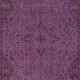 Purple Color Handmade Wool Area Rug from Turkey, Great 4 Modern Interiors