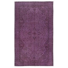 Purple Color Handmade Wool Area Rug from Turkey, Great 4 Modern Interiors