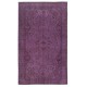 Purple Color Handmade Wool Area Rug from Turkey, Great 4 Modern Interiors