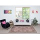 Vintage Handmade Turkish Area Rug redyed in Pink Color for contemporary interiors