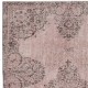 Vintage Handmade Turkish Area Rug redyed in Pink Color for contemporary interiors