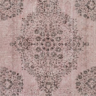 Vintage Handmade Turkish Area Rug redyed in Pink Color for contemporary interiors