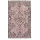 Vintage Handmade Turkish Area Rug redyed in Pink Color for contemporary interiors