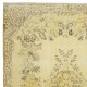 Vintage Turkish Area Rug redyed in Yellow Color for modern interiors