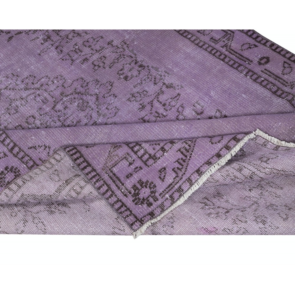 Modern Anti-bacterial Area Rug in Purple, Hand-Made in Turkey