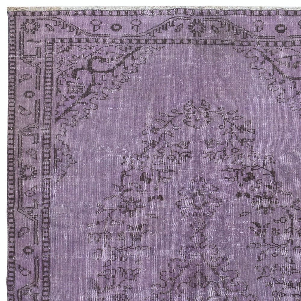 Modern Anti-bacterial Area Rug in Purple, Hand-Made in Turkey