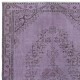 Modern Anti-bacterial Area Rug in Purple, Hand-Made in Turkey