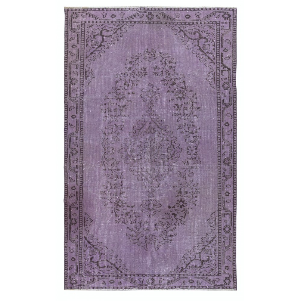 Modern Anti-bacterial Area Rug in Purple, Hand-Made in Turkey