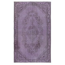 Modern Anti-bacterial Area Rug in Purple, Hand-Made in Turkey