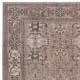 Vintage Handmade Floral Patterned Turkish Rug in Pink Color