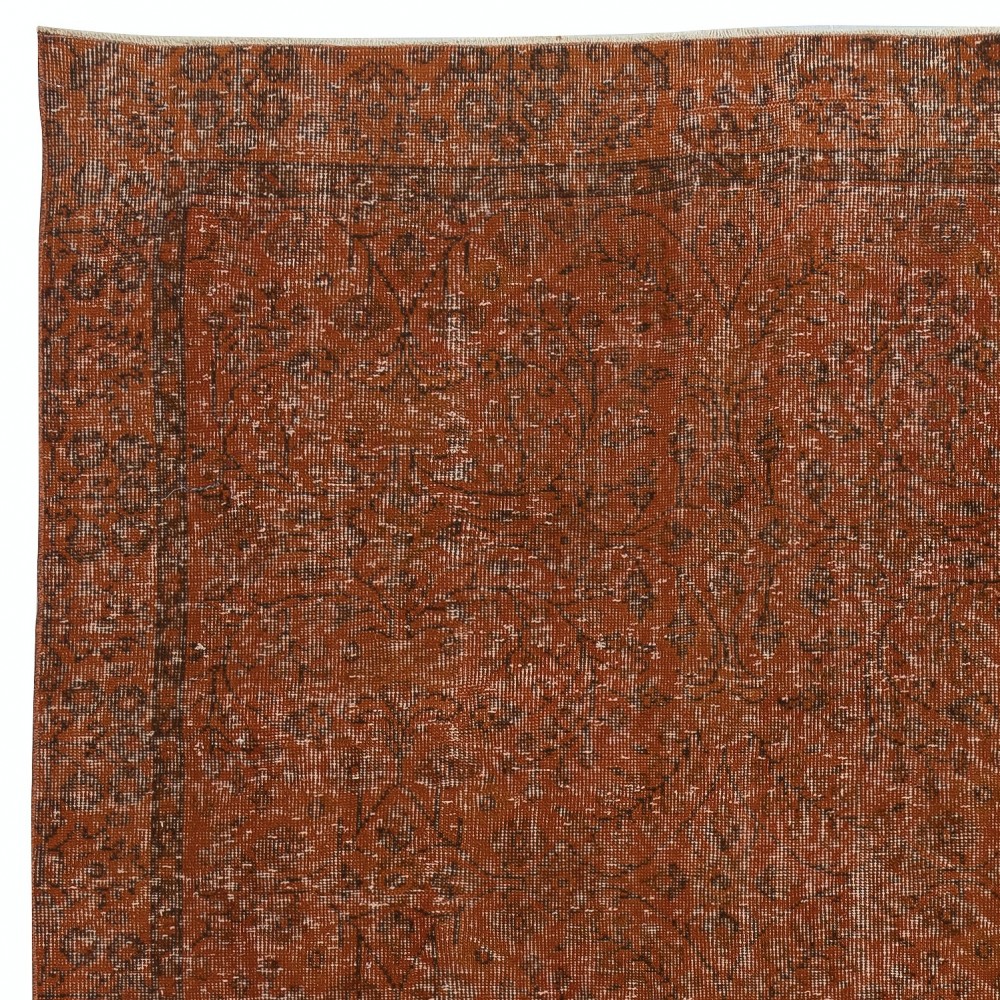Handmade Area Rug for Kids Room. Orange Living Room Rug. Modern Bedroom Rug