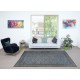 Hand Knotted Blue Color Area Rug, Modern Floral Patterned Turkish Floor Covering