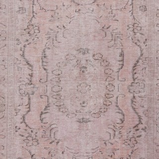 Soft Pink Color Anti-bacterial Wool Area Rug. Hand Knotted Turkish Rug