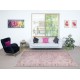 Modern Area Rug in Light Pink, Handwoven and Handknotted in Turkey