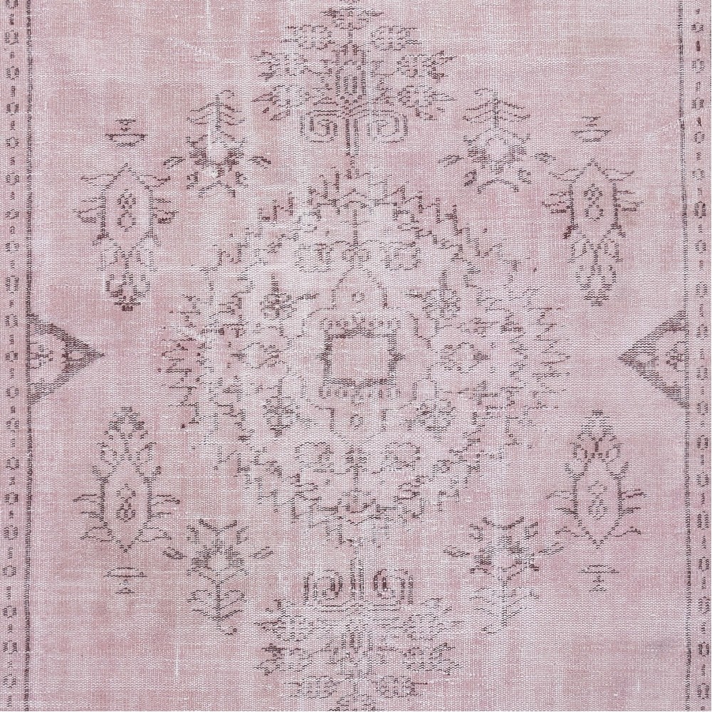 Modern Area Rug in Light Pink, Handwoven and Handknotted in Turkey