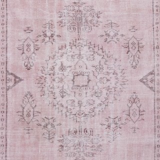 Modern Area Rug in Light Pink, Handwoven and Handknotted in Turkey