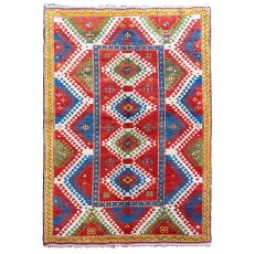 Reproduction of an antique Caucasian Bordjalou Kazak Rug. 100% wool, natural dyes