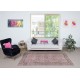 Vintage Floral Design Turkish Wool Area Rug redyed in Pink Color for contemporary interiors