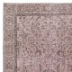 Vintage Floral Design Turkish Wool Area Rug redyed in Pink Color for contemporary interiors