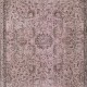 Vintage Floral Design Turkish Wool Area Rug redyed in Pink Color for contemporary interiors