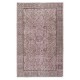 Vintage Floral Design Turkish Wool Area Rug redyed in Pink Color for contemporary interiors