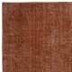 Hand-Made Floor Rug from Turkey. Orange Color Re-Dyed Area Rug