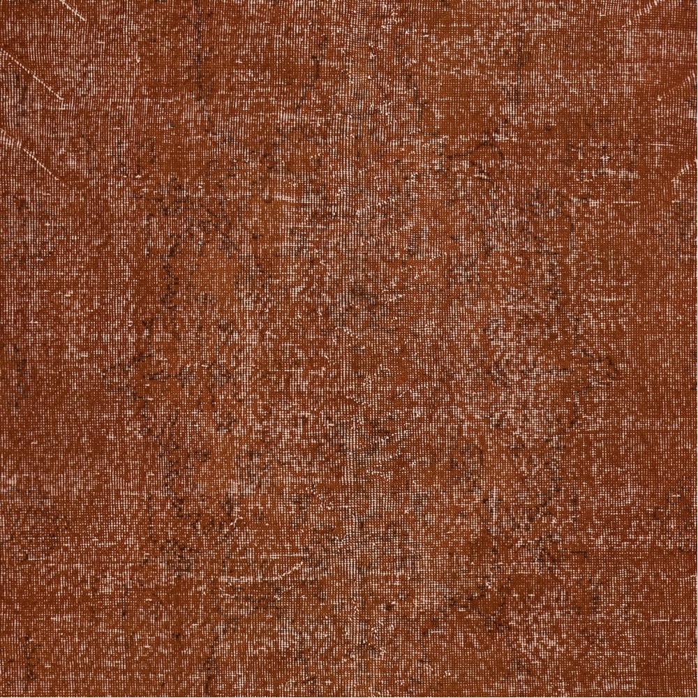 Hand-Made Floor Rug from Turkey. Orange Color Re-Dyed Area Rug