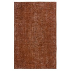Hand-Made Floor Rug from Turkey. Orange Color Re-Dyed Area Rug
