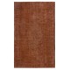 Hand-Made Floor Rug from Turkey. Orange Color Re-Dyed Area Rug