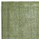 Modern Area Rug in Green, Hand-woven and Hand-knotted in Turkey