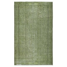 Modern Area Rug in Green, Hand-woven and Hand-knotted in Turkey