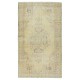 Rustic Unique Handmade Area Rug, 1960s Sun Faded Turkish Carpet