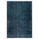 Handmade Turkish Wool Area Rug in Navy Blue. Room Size Floor Covering
