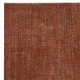 Handmade Turkish Wool Area Rug Re-Dyed in Orange for Modern Interiors