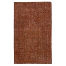 Handmade Turkish Wool Area Rug Re-Dyed in Orange for Modern Interiors