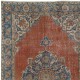 Hand knotted Vintage Turkish Wool Area Rug with Medallion Design