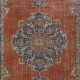 Hand knotted Vintage Turkish Wool Area Rug with Medallion Design
